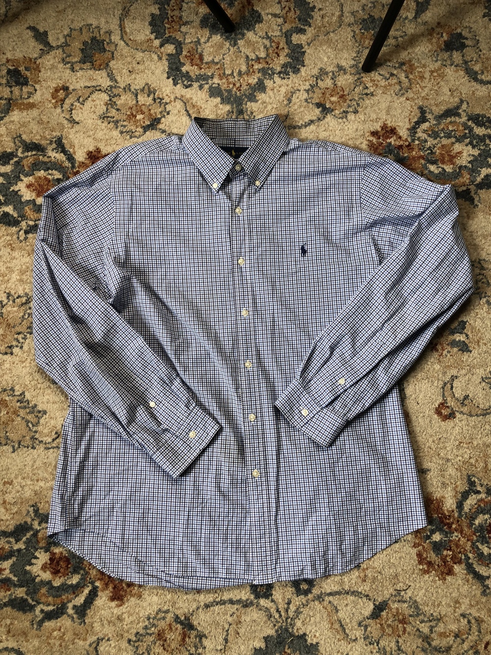 Ralph Lauren Shirt Mens XL Checkered Button Down Classic Dress Extra Large